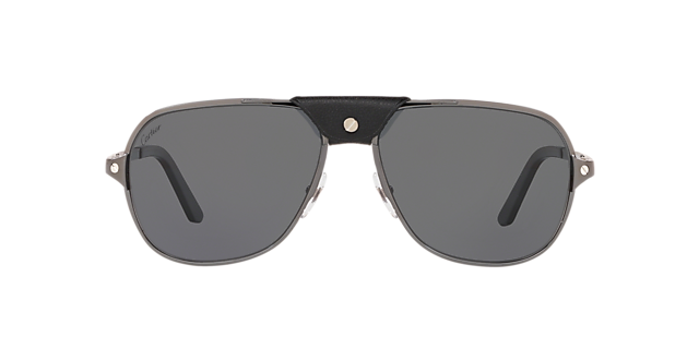 Cartier CT0165S 60 Grey Gold Polarised Sunglasses Sunglass Hut