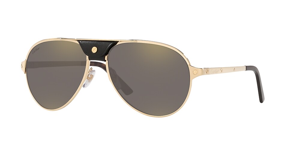 Cartier CT0034S 61 Grey Gold Polarised Sunglasses Sunglass Hut