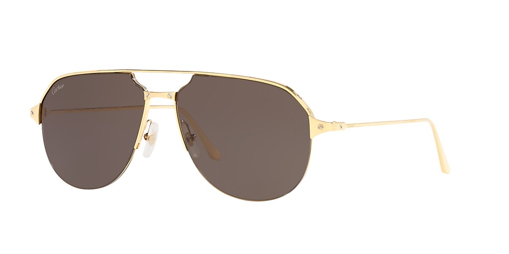 Cartier CT0229S-001 60 Brown & Gold Sunglasses | Sunglass Hut Australia