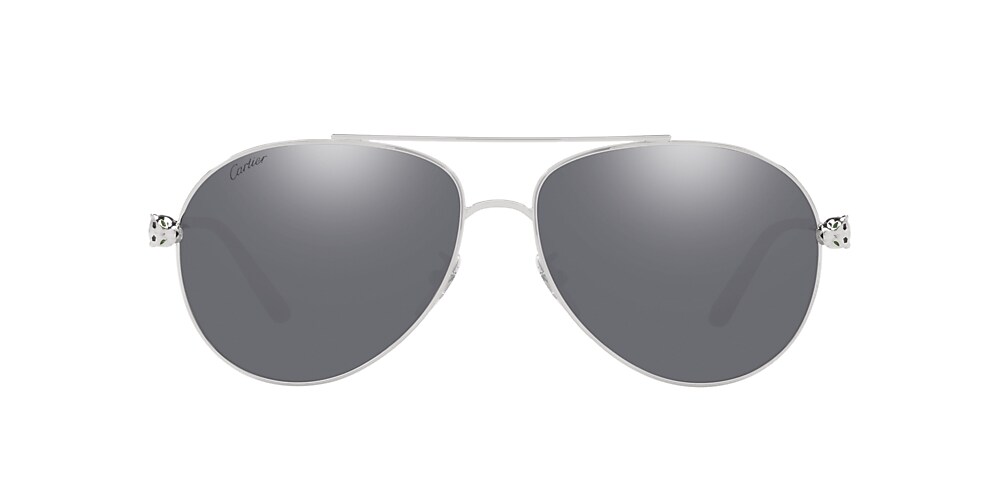 Cartier CT0233S 61 Grey Mirror Black Sunglasses Sunglass Hut