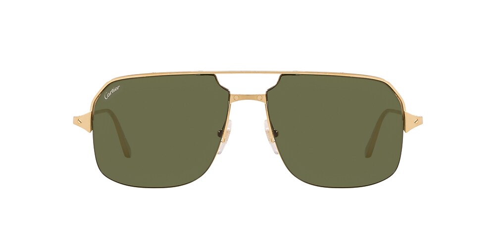 Cartier CT0230S 59 Green Gold Shiny Sunglasses Sunglass Hut