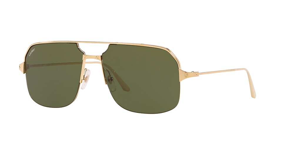 Cartier CT0230S 59 Green Gold Shiny Sunglasses Sunglass Hut