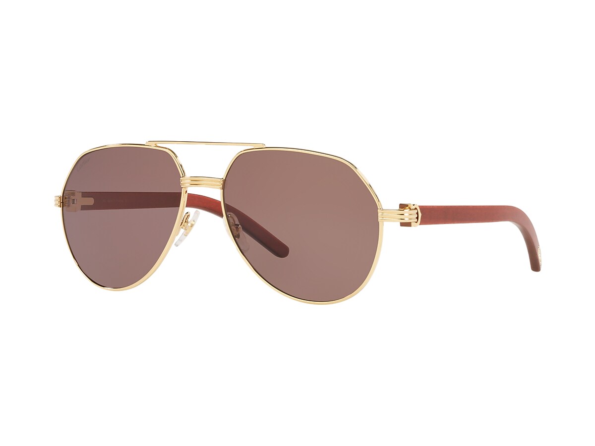 Cartier CT0272S 60 Brown Gold Sunglasses Sunglass Hut