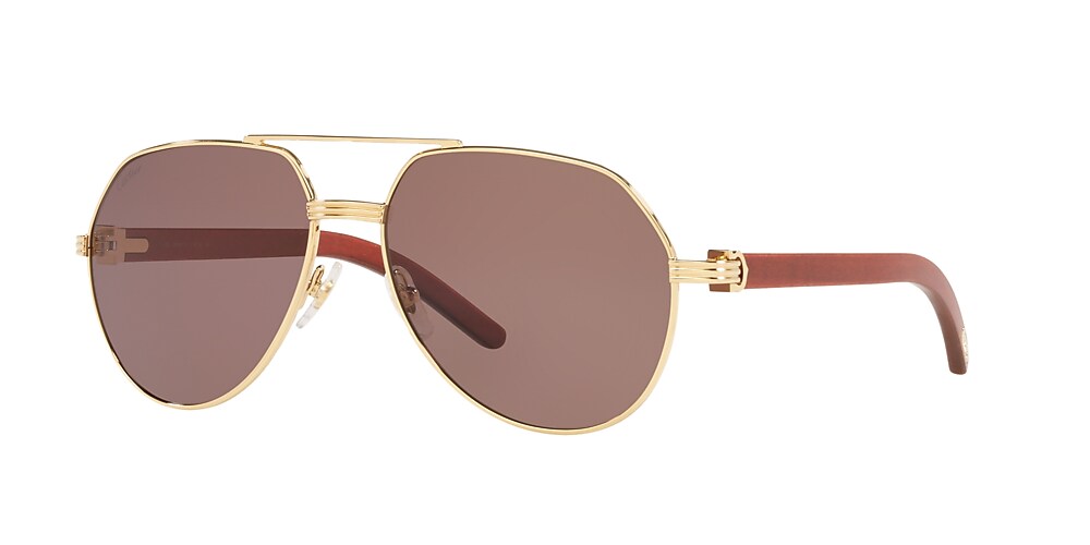 Cartier CT0272S 60 Braun und Gold Sonnenbrillen Sunglass Hut