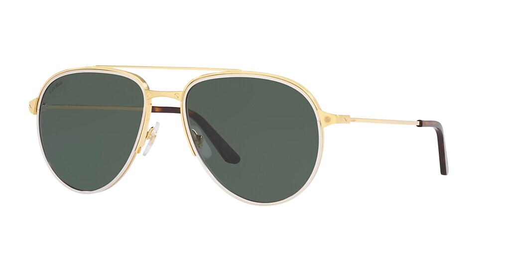 Cartier CT0325S 59 Gold & Gold Polarised Sunglasses | Sunglass Hut ...