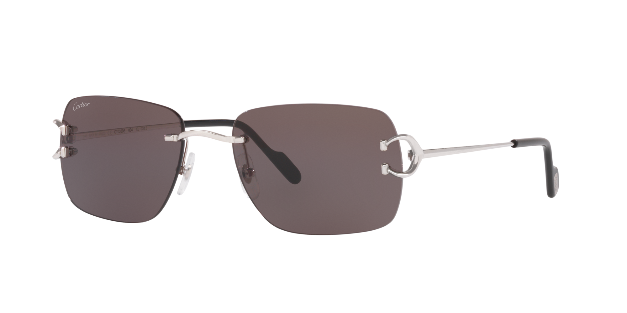 CRESW00637 - Pasha de Cartier Sunglasses - Smooth golden-finish titanium,  burgundy lenses - Cartier