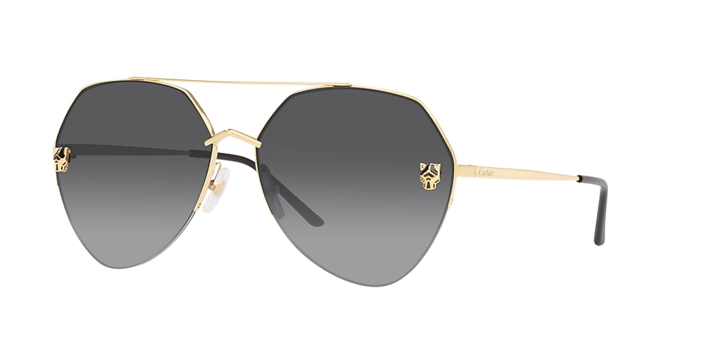 Cartier Ct0355s 64 Grey And Gold Sunglasses Sunglass Hut Australia 