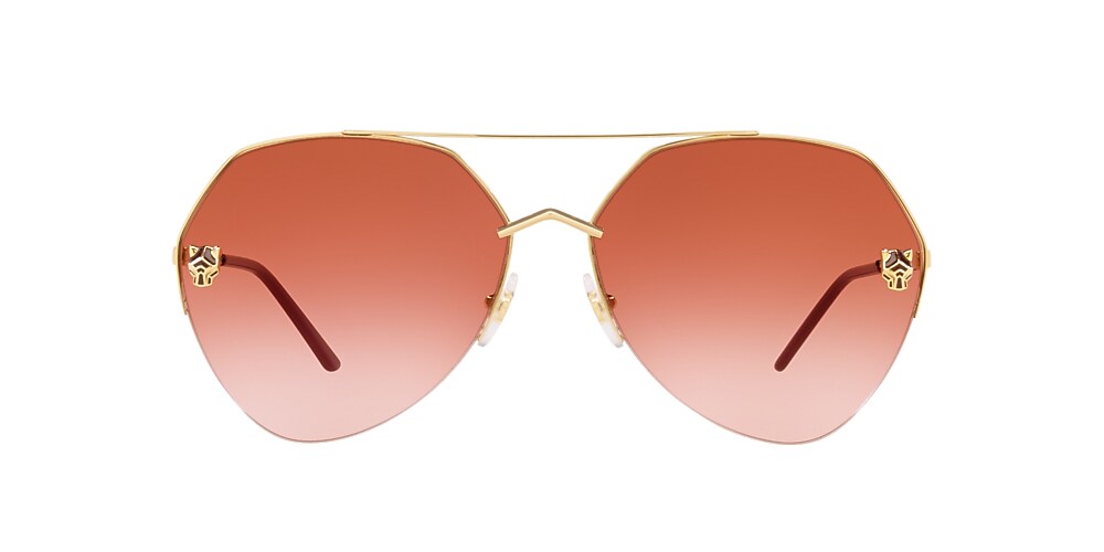 Cartier CT0355S 64 Red Gold Shiny Sunglasses Sunglass Hut