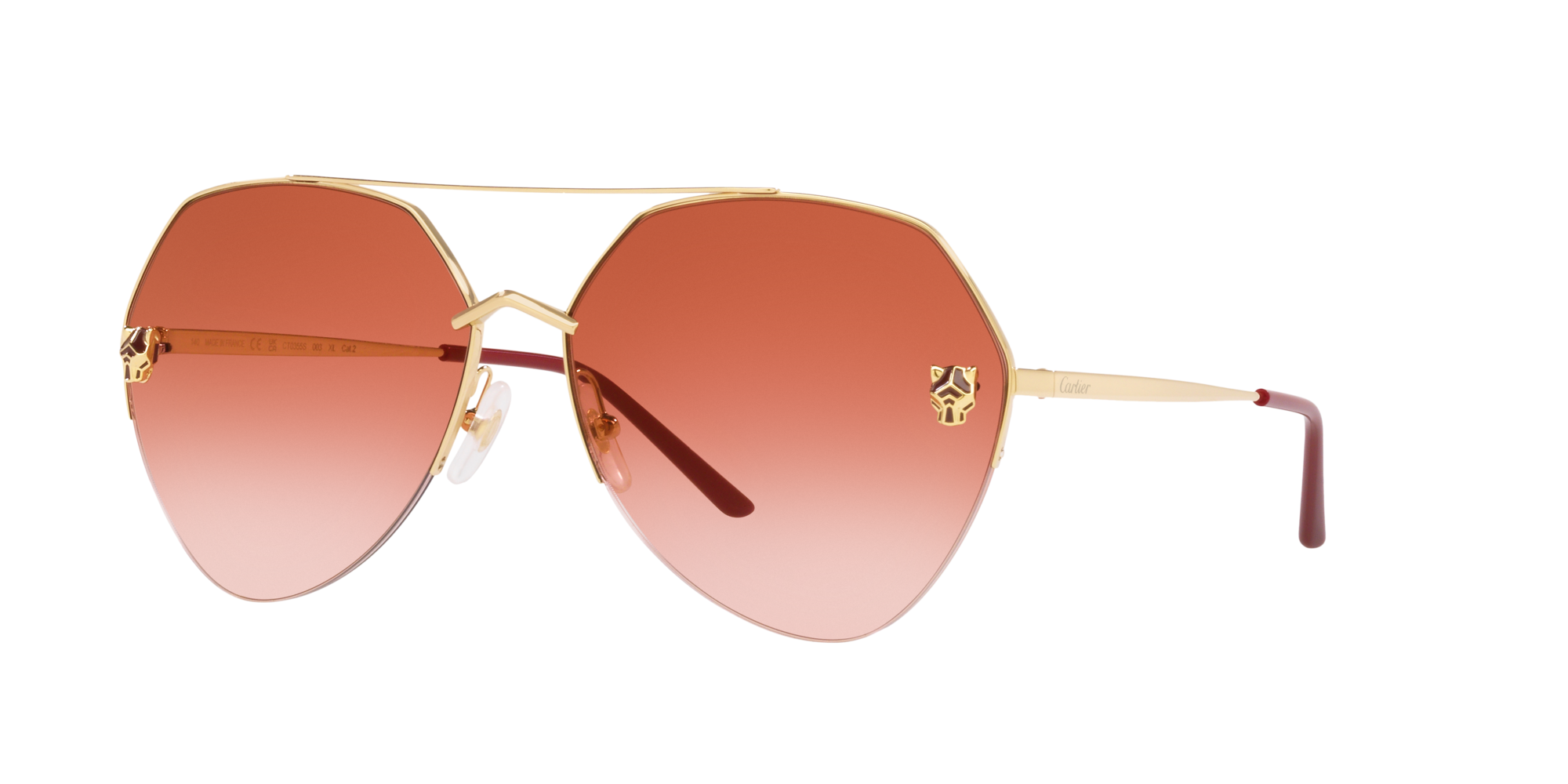 MUST DE CARTIER SUNGLASSES Limited edition. Red leather, smooth champagne  golden finish, polarizing brown … | Mens shades sunglasses, Cartier  sunglasses, Sunglasses