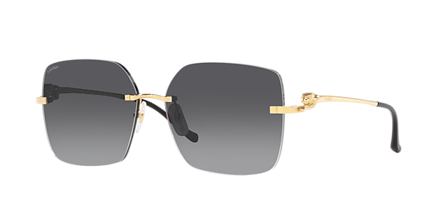 Cartier CT0359S 60 Grey & Gold Sunglasses | Sunglass Hut Australia