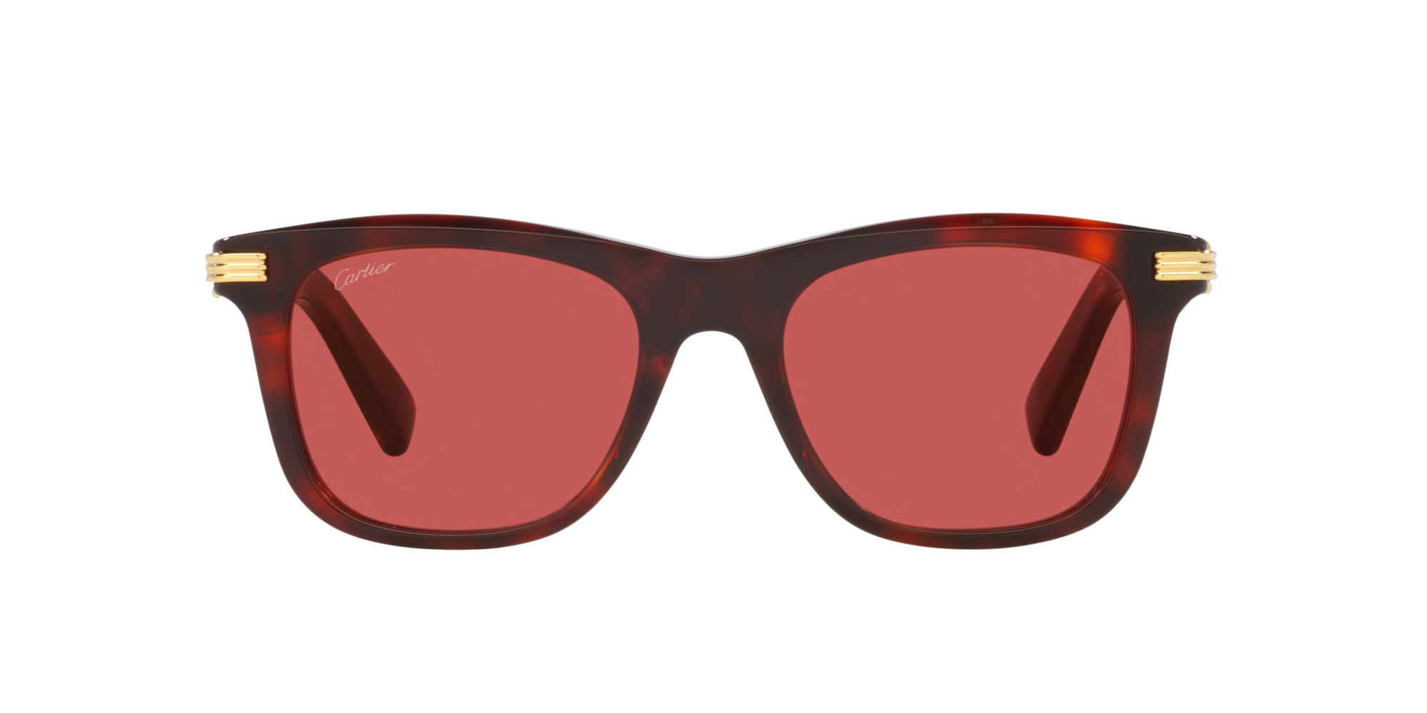 CRESW00637 - Pasha de Cartier Sunglasses - Smooth golden-finish titanium,  burgundy lenses - Cartier