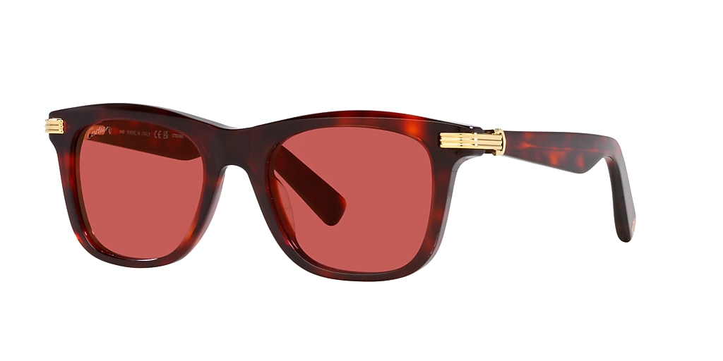 Cartier CT0396S 53 Red & Tortoise Sunglasses | Sunglass Hut United Kingdom