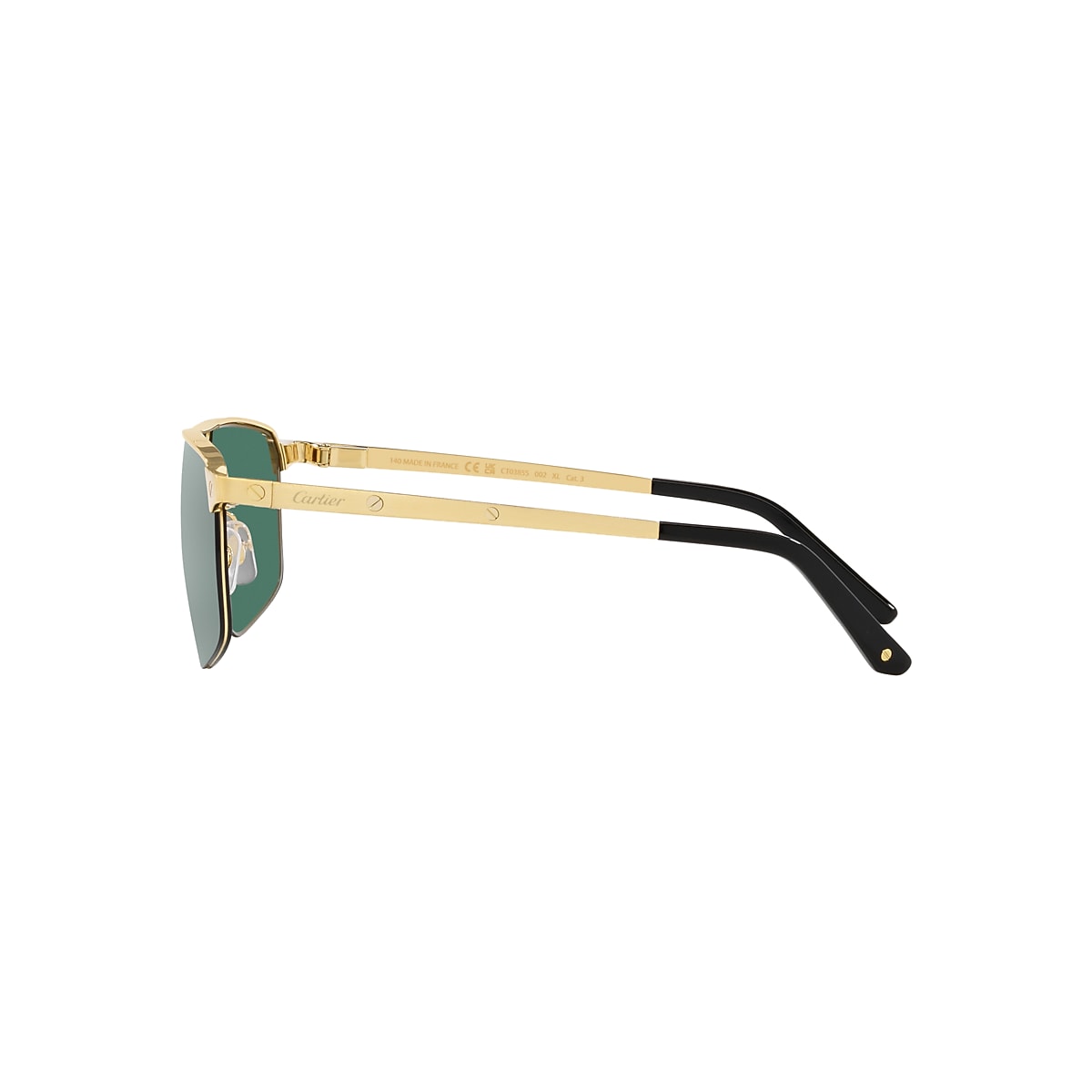 CARTIER ラウントフレムサンクラス CT0360S001 001 Cartier CT0360S 001 Gold Grey Sunglasses - eye-oo.com