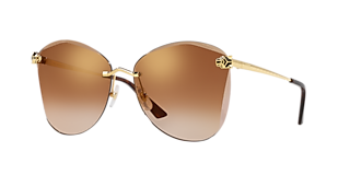 Cartier CT0062S 72 Brown Gold Shiny Sunglasses Sunglass Hut