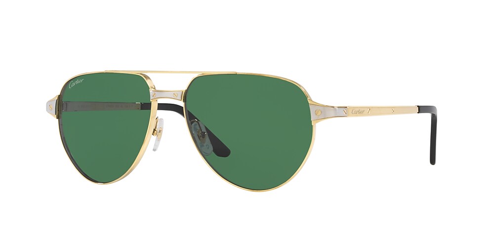 Cartier CT0425S 59 Green Gold Polarised Sunglasses Sunglass