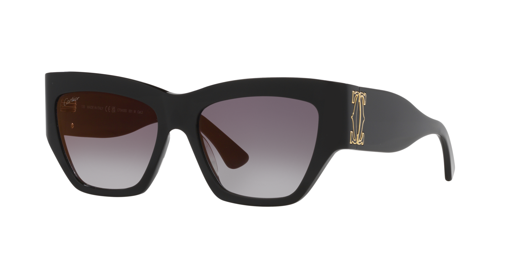 Cartier Woman Sunglasses Ct0435s In Black