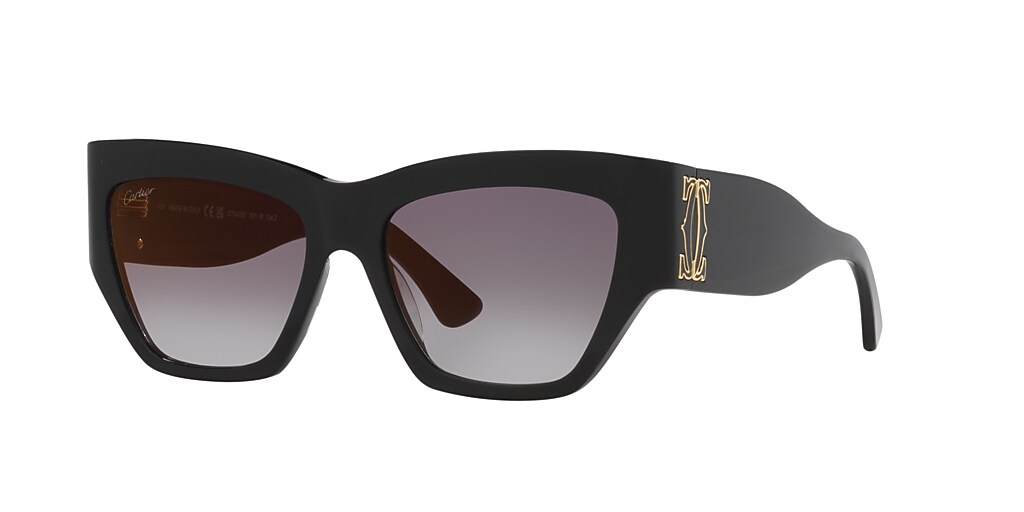 Cartier CT0435S 55 Grey & Black Sunglasses | Sunglass Hut United Kingdom