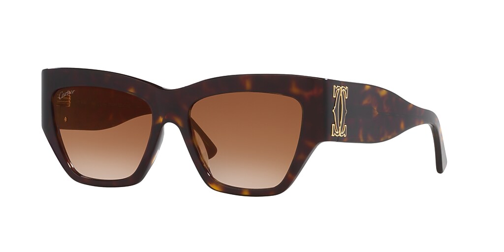Cartier CT0435S 55 Brown & Tortoise Sunglasses | Sunglass Hut Australia