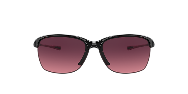 Oakley Women's Unstoppable Polarized Sunglasses, Black Shiny/pink Gradient Polar