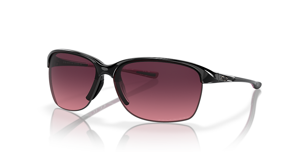 OAKLEY OO9191 Unstoppable Polished Black Woman Sunglasses Rose Gradient Polarized Lens