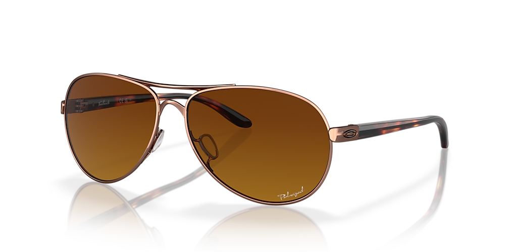 Oakley OO4079 Feedback 59 Brown Gradient Polarized & Rose Gold Polarized  Sunglasses | Sunglass Hut USA