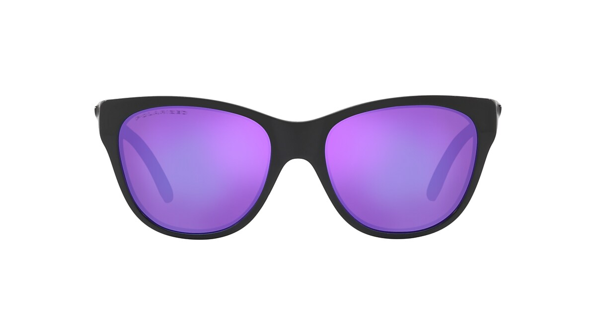 OAKLEY OO9357 Hold Out Polished Black - Woman Sunglasses, Violet Iridium  Polarized Lens