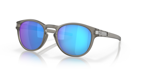 Óculos de sol Oakley Latch OO9265, formato retangular, armação em o-matter cinza tinta fosco, lente prizm safira polarizada