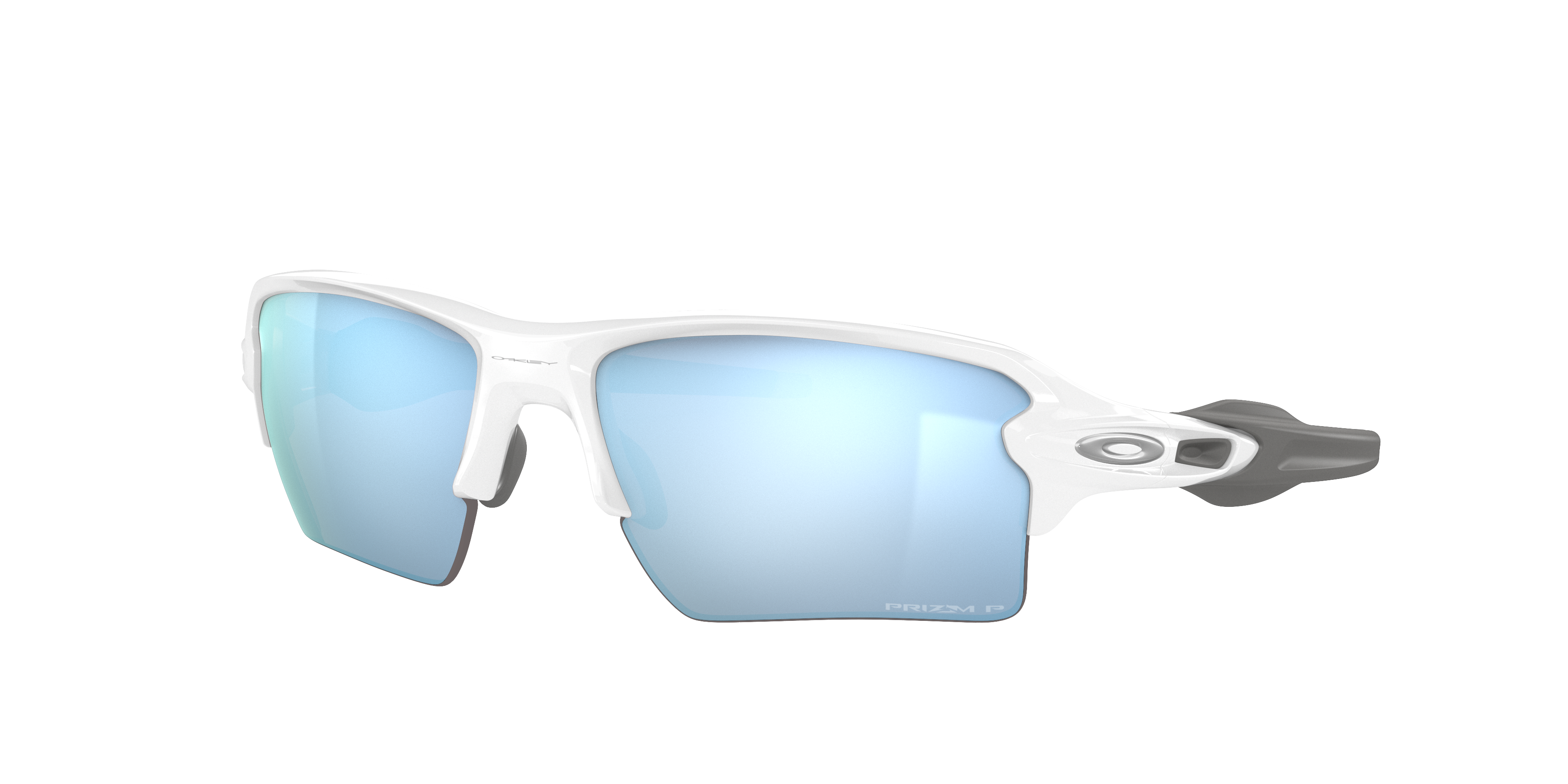 white and blue oakleys