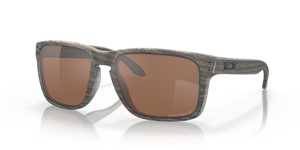 Óculos de sol Oakley Holbrook XL OO9417, formato quadrado, armação em o-matter estampa madeira, lente prizm tungstênio polarizada