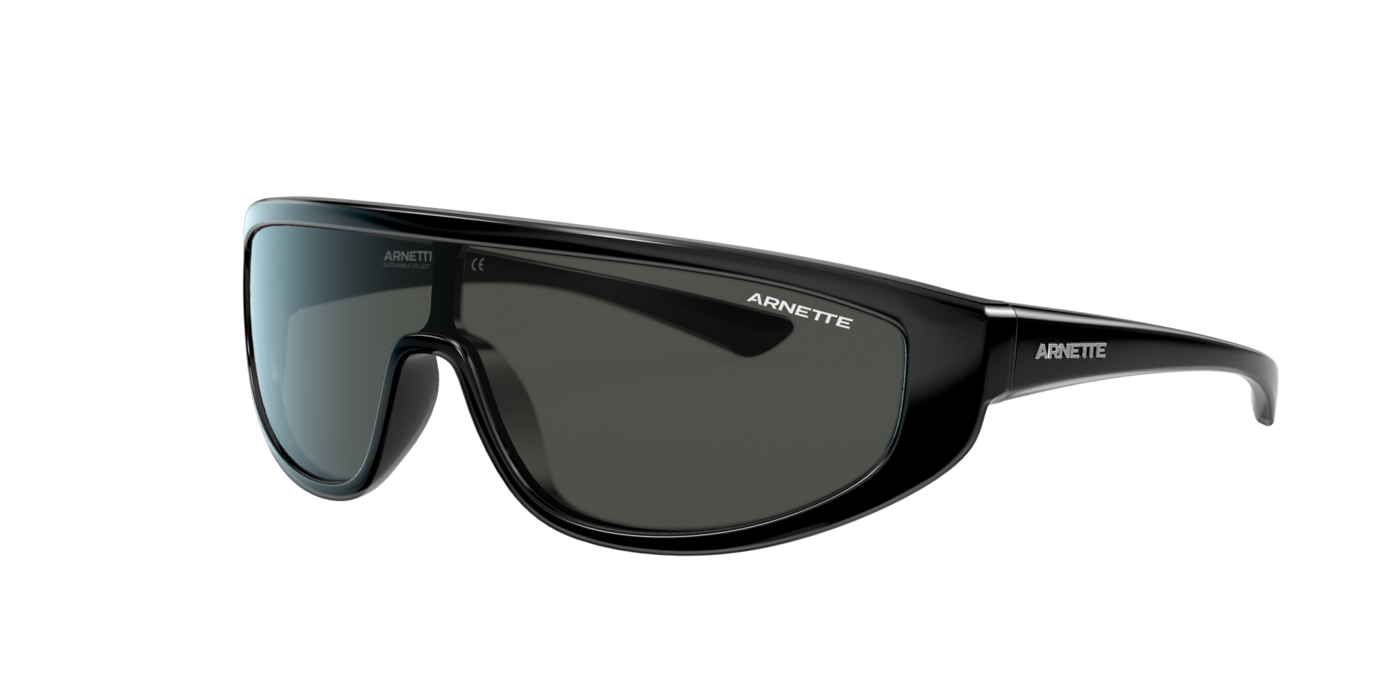 Arnette Mann AN4264 CLAYFACE - Frame color: Schwarz glänzend, Lens color: Dunkelgrau male Nylon