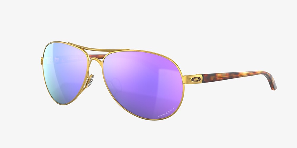 Oakley OO4079 Feedback 59 Prizm Violet Polarized & Satin Gold Polarized  Sunglasses | Sunglass Hut USA