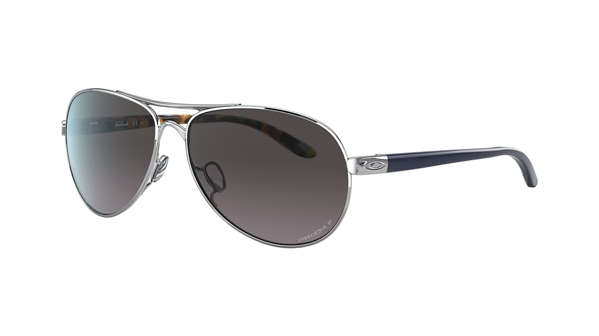 Oakley Feedback - Aviator Silver Polished Black Frame Prescription  Sunglasses