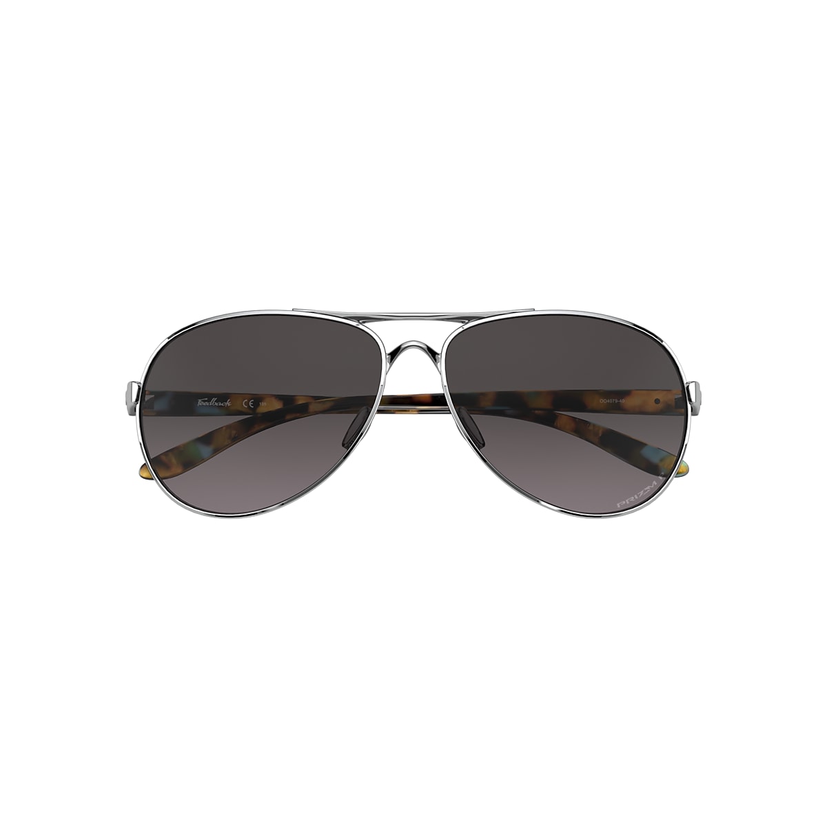 OAKLEY OO4079 Feedback Polished Chrome - Women Sunglasses, Prizm Grey  Gradient Lens
