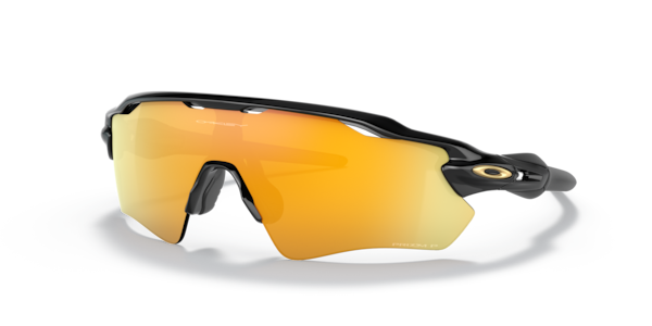 Óculos de sol Oakley Radar EV Path OO9208, formato máscara, armação em o-matter preto polido, lente prizm 24k polarizada