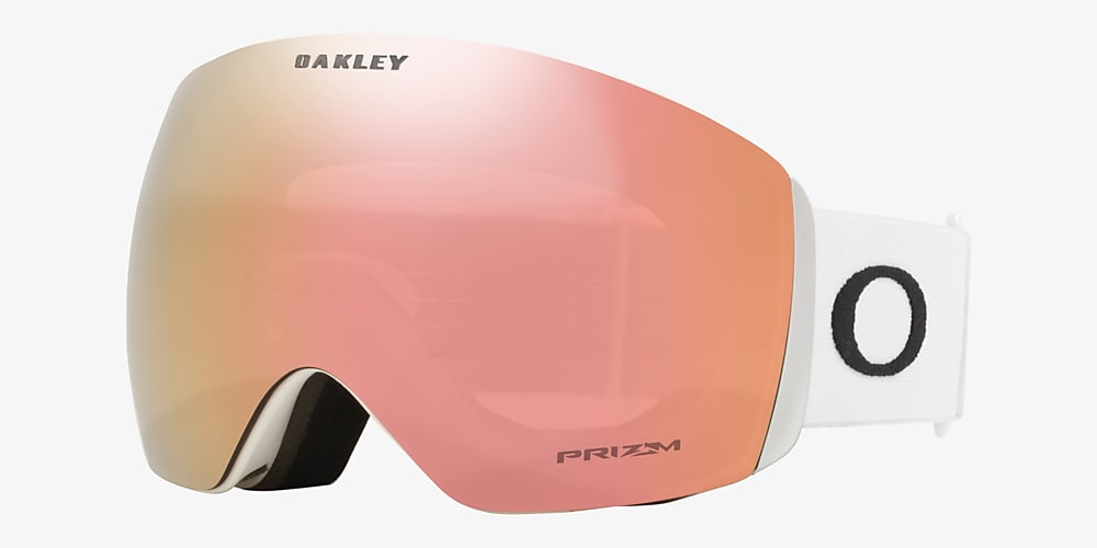 Oakley OO7050 Flight Deck™ L Snow Goggles Prizm Rose Gold Iridium & Matte White Sunglasses | Sunglass Hut