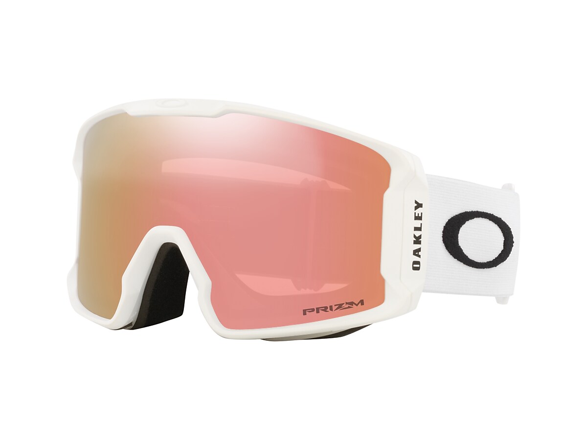 OAKLEY OO7070 Line Miner L Snow Goggles Matte White - Men Sunglasses, Prizm  Rose Gold Iridium Lens