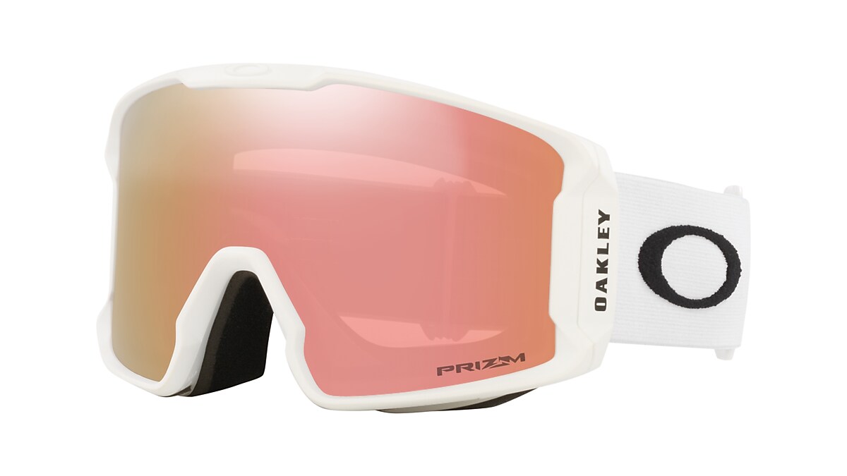 OAKLEY OO7070 Line Miner L Snow Goggles Matte White - Men Sunglasses, Prizm  Rose Gold Iridium Lens