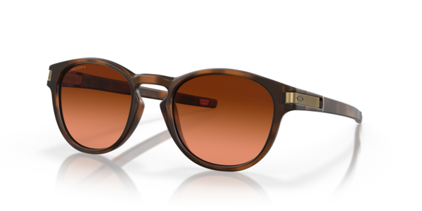 Óculos de sol Oakley Latch OO9265, formato retangular, armação em o-matter tartaruga marrom fosco, lente prizm marrom degradê