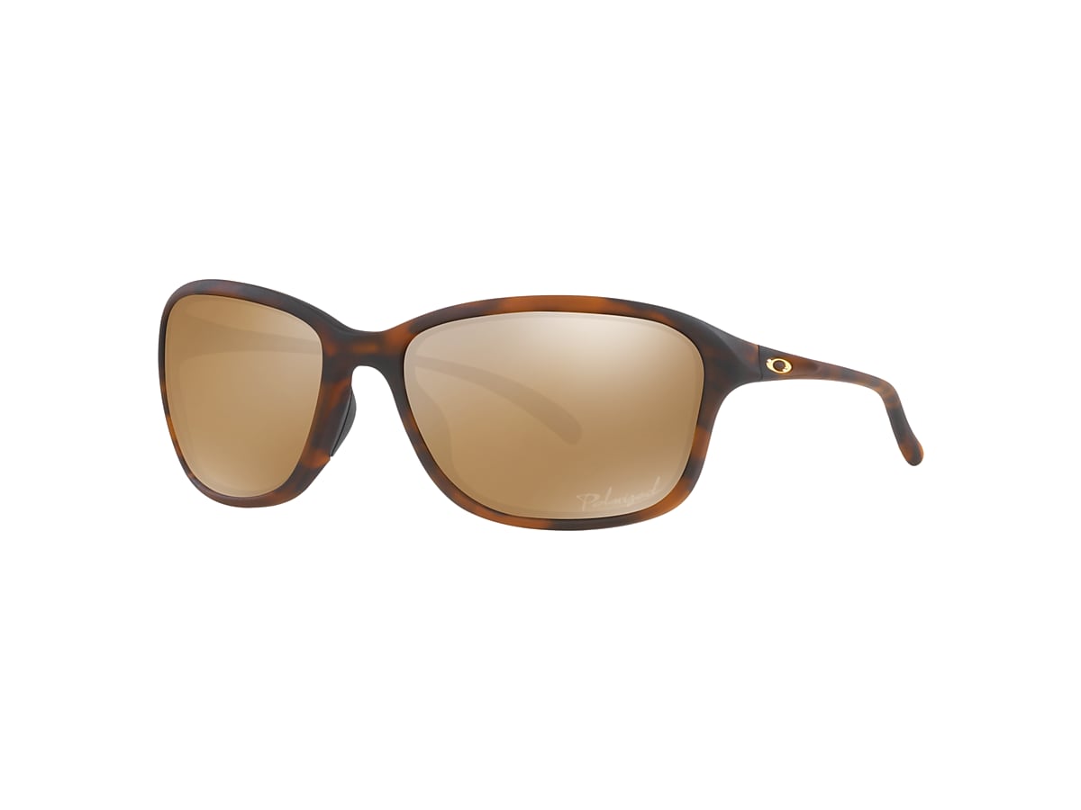 Oakley OO9297 Women's She's Unstoppable Polarised Rectangular Sunglasses,  Tortoise/Mirror Brown at John Lewis & Partners