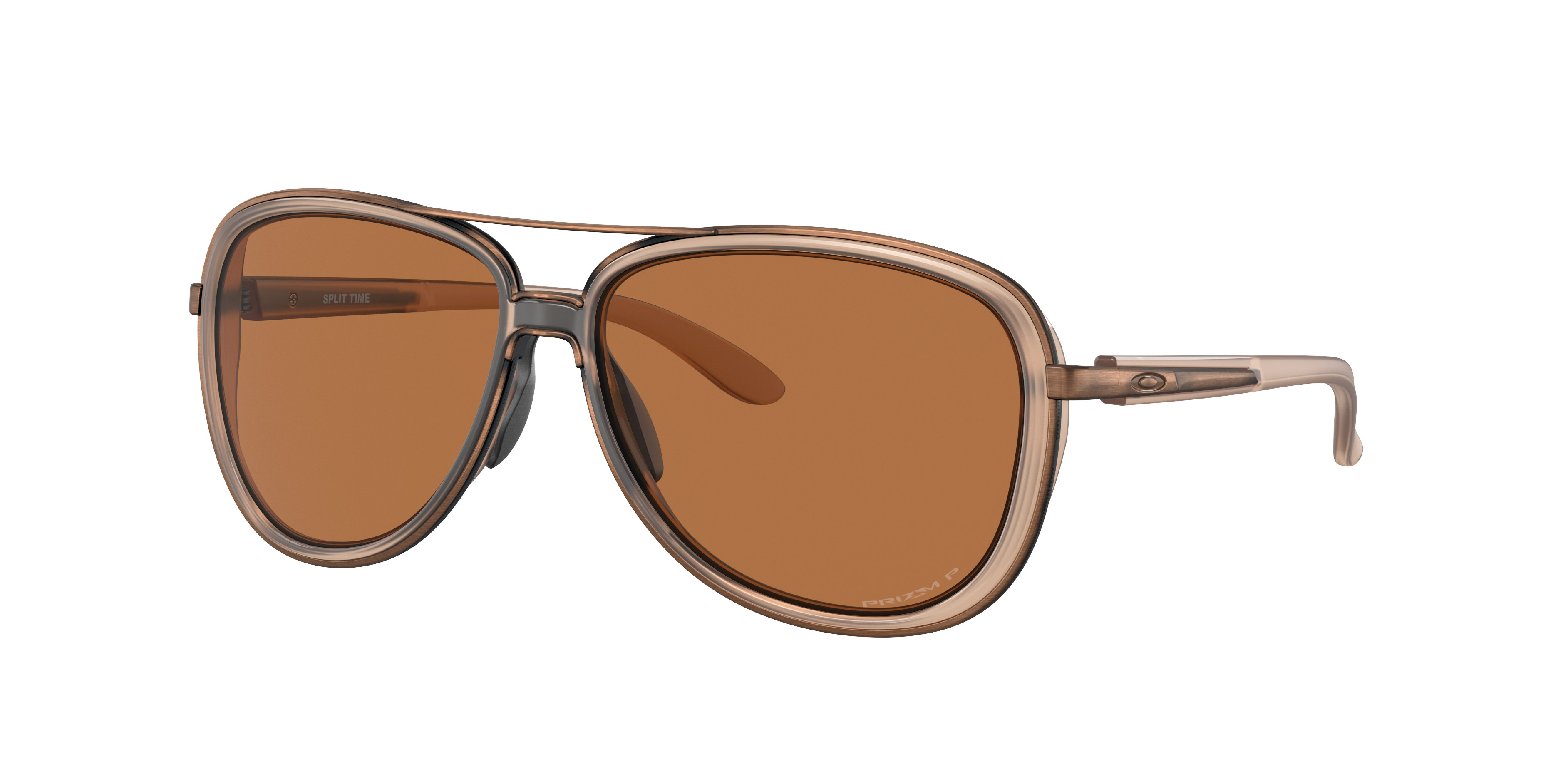 Shop Oakley Woman Sunglasses Oo4129 Split Time In Prizm Bronze Polarized