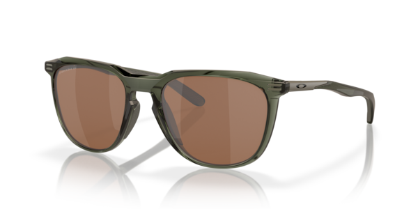 Óculos de sol Oakley Thurso OO9286, formato retangular, armação em o-matter verde oliva com hastes de metal, lente prizm tungstênio polarizada