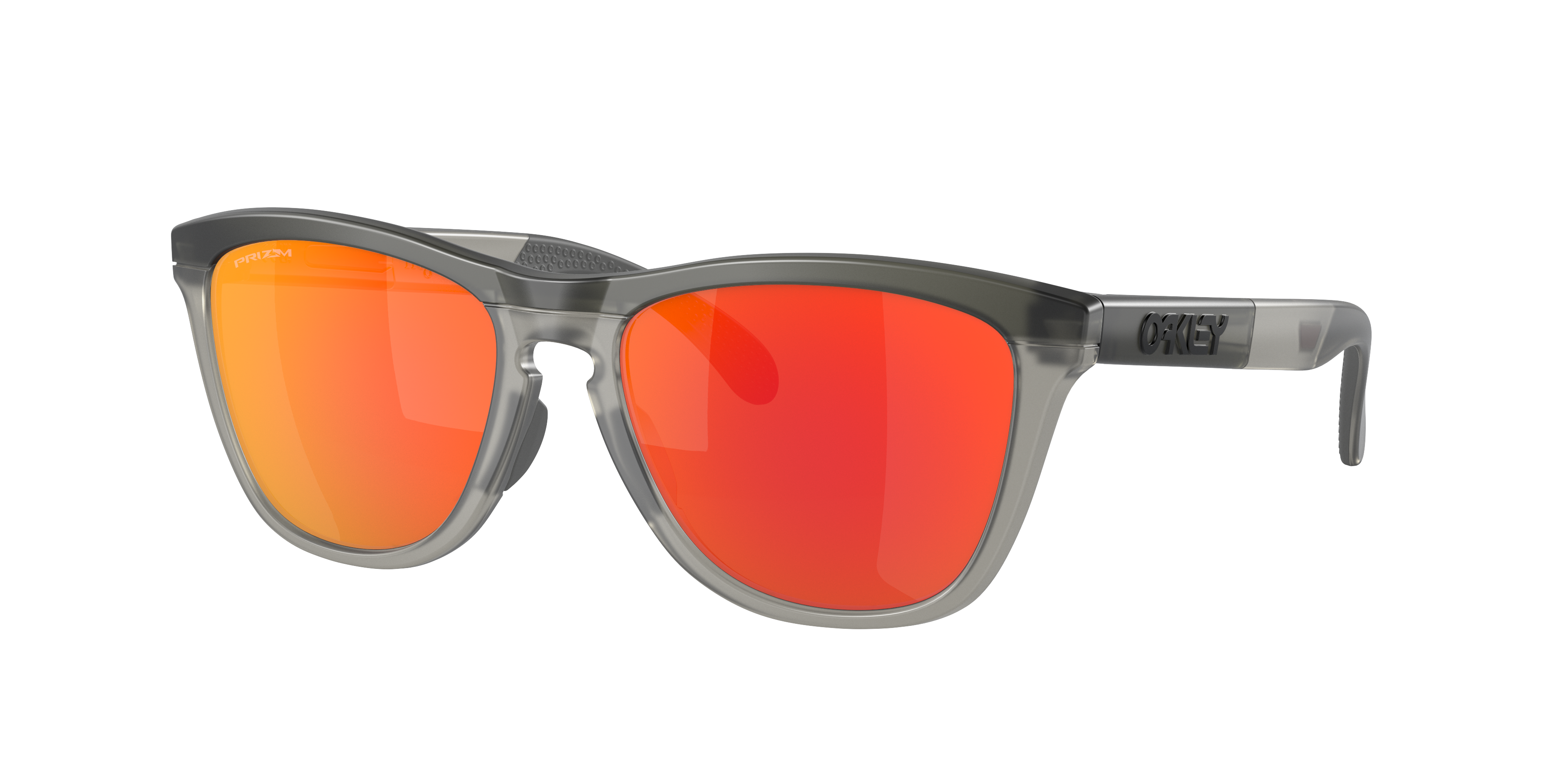 OAKLEY OO9284 Frogskins Range Matte Grey Smoke/Grey Ink - Men Sunglasses,  Prizm Ruby Lens