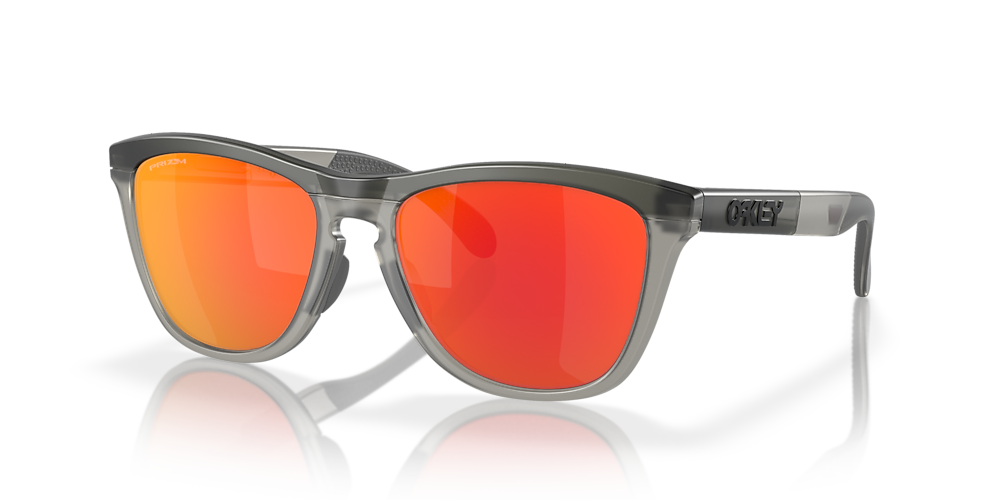 OAKLEY OO9284A Frogskins Range (Low Bridge Fit) Matte Grey Smoke/Grey Ink -  Unisex Sunglasses, Prizm Ruby Lens