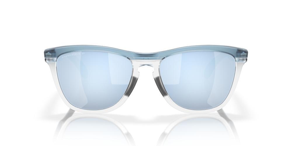 OAKLEY OO9284A Frogskins Range (Low Bridge Fit) Matte Stonewash - Unisex Sunglasses, Prizm Deep Water Polarized Lens