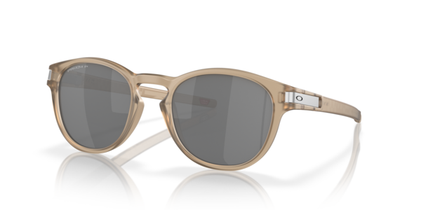 Óculos de sol Oakley Latch, formato retangular, armação em o-matter bege, lente preta