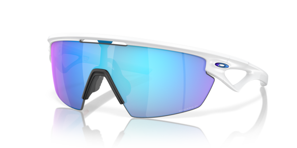 Óculos de sol Oakley Sphaera, formato máscara, armação em o-matter branco, lente azul