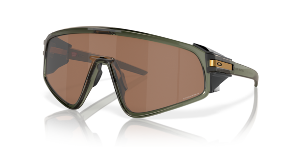 Óculos de sol Oakley Latch Panel OO9404, formato retangular, armação em o-matter verde oliva tinta (olive ink), lente prizm tungstênio