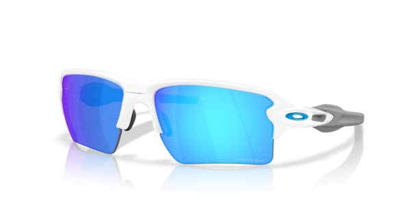 Óculos de sol Oakley Flak 2.0 XXL, formato retangular, armação em o-matter branco, lente azul