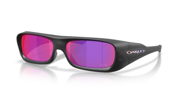 Óculos de sol Oakley Permian OO9520, formato retangular, armação em o-matter preto tinta fosco (edição mbappé), lente prizm road