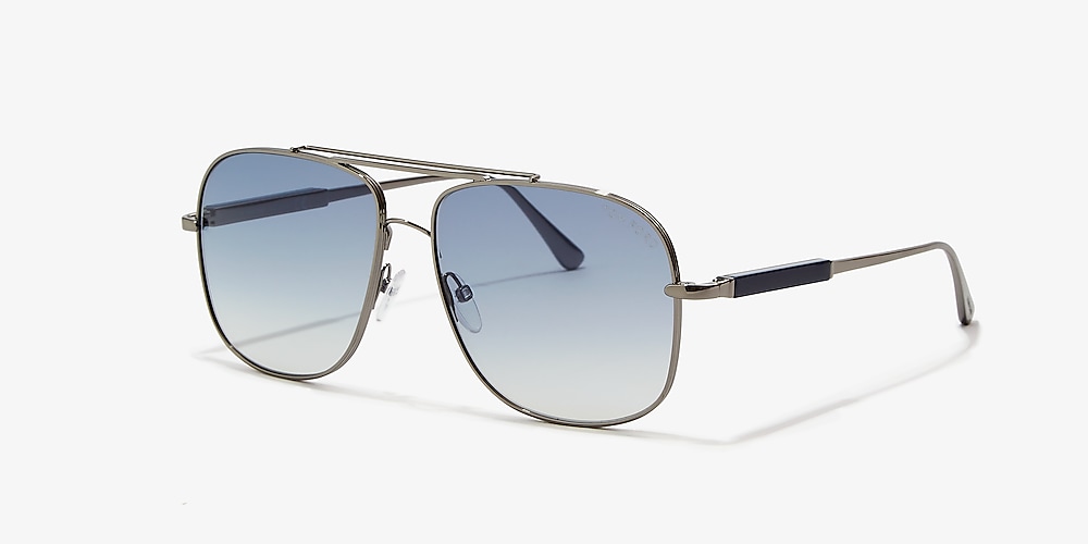 Tom Ford 60 Blue Gradient & Gunmetal Shiny Sunglasses | Sunglass Hut USA